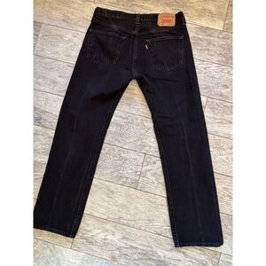 Levis 501 Jeans 33x30 Straight Button Fly Denim Mens 33 x 30 Black Levi Strauss